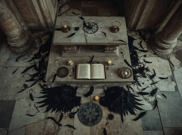Fallen angel sigils and black feathers