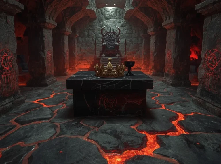 Infernal crown above obsidian altar