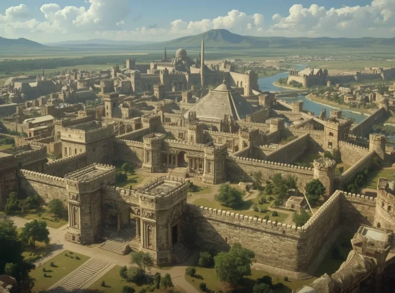 Ancient empire city above a vast valley