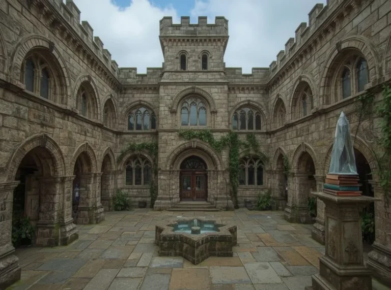 Ancient magical academy gates