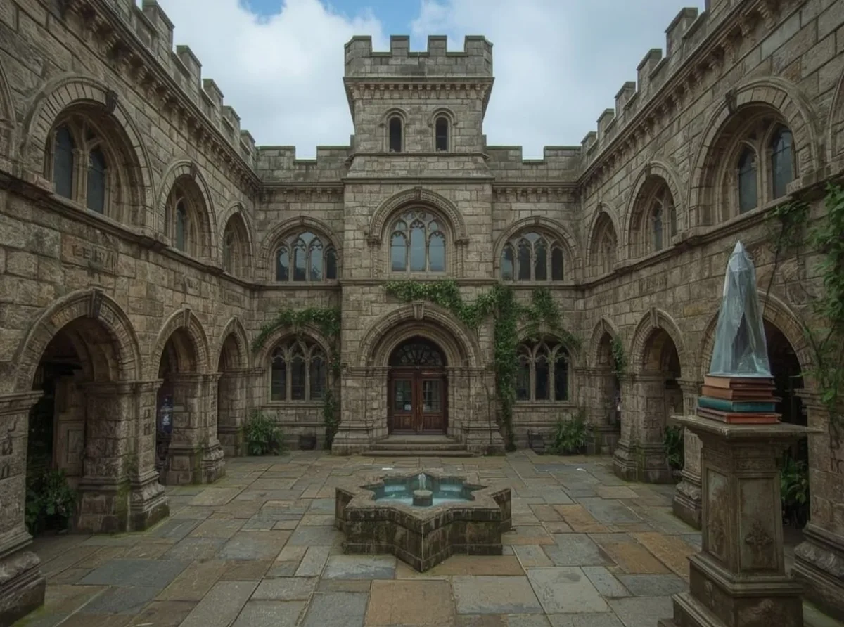 Ancient magical academy gates