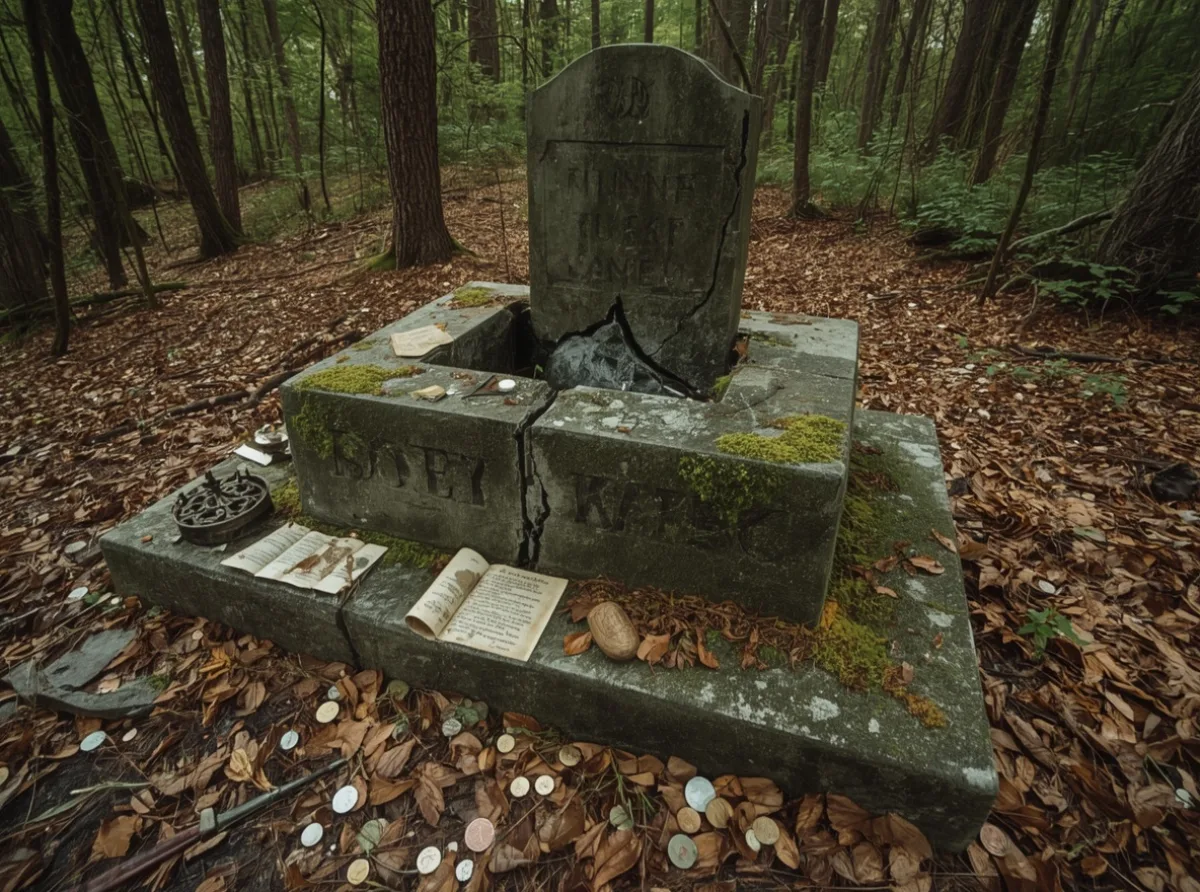 Ancient rune stones beside a ruined crown
