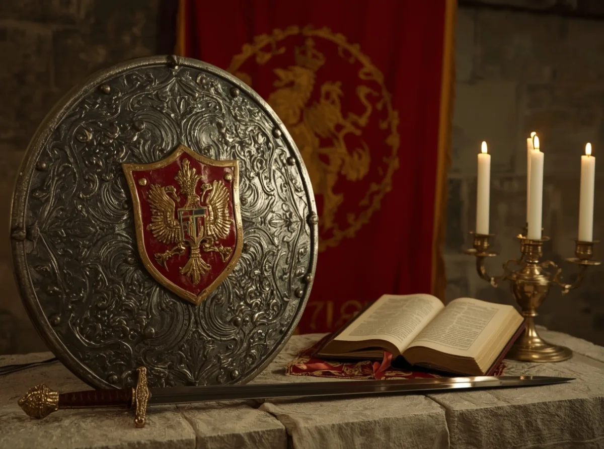 Noble paladin crest and sword