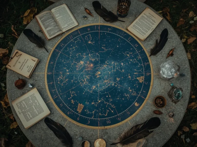 Celestial angel names on a star map