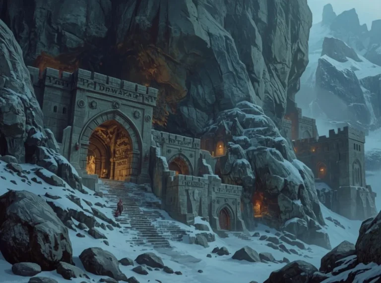 Dwarven mountain kingdom entrance