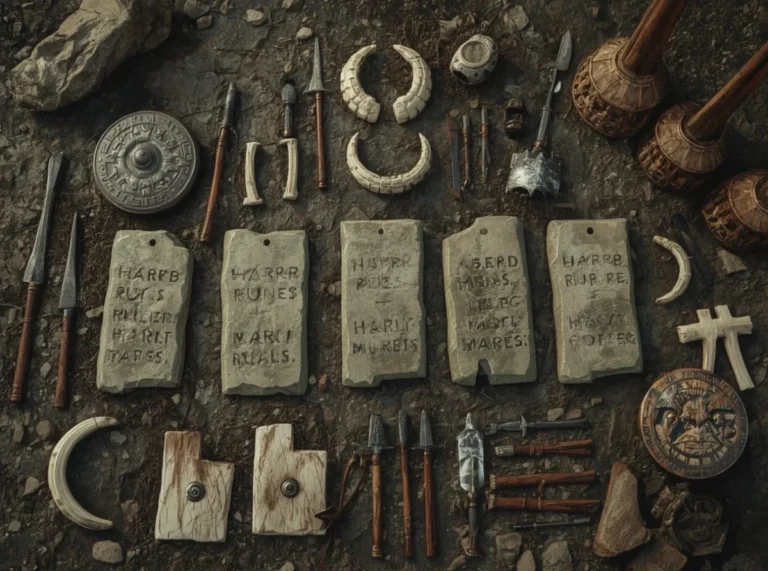 Ancient orc weapons and rune stones
