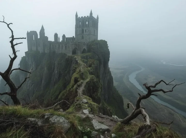Cursed castle and moonlit ruins