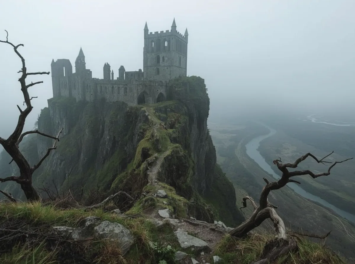 Cursed castle and moonlit ruins
