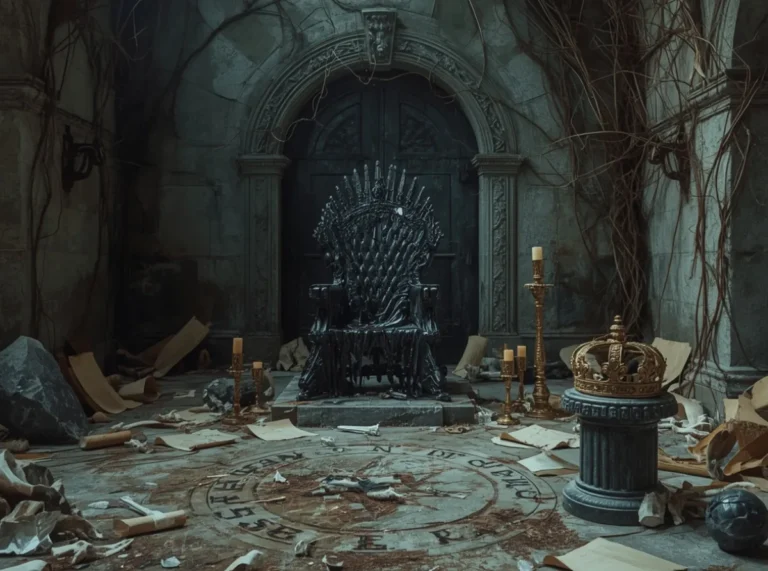 Ancient crown beside dark runes
