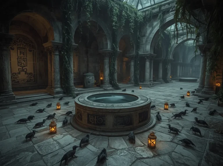 Ancient runes beside a crystal pool